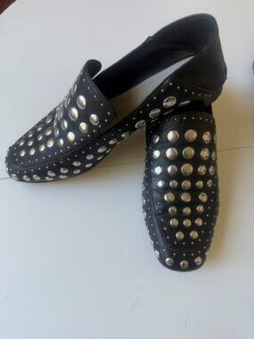 1. State - Black Studded Slip on Loafer